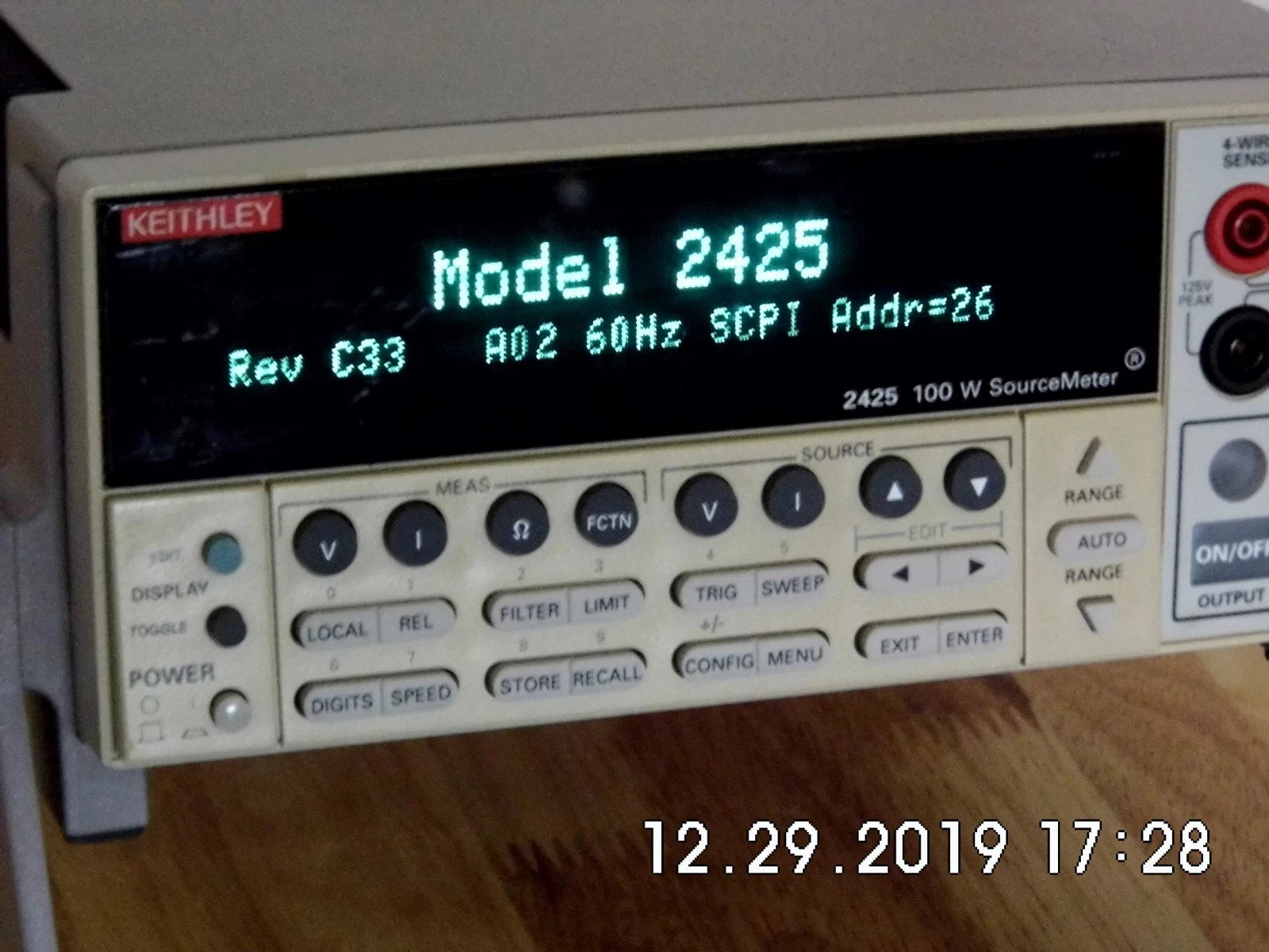 Keithley 2425 100Vdc 3A 100W DC SourceMeter w/ shelf expired NIST cal and data Keithley 2425 100Vdc 3A 100W DC SourceMeter w/ shelf expired NIST cal and data